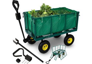 Carrello Da Giardino Arebos Pieghevole | 550 Kg | Pneumatici E Telone