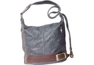 Florence Borsa Vera Pelle Zaino Floreale Signore Grigio OTF104K
