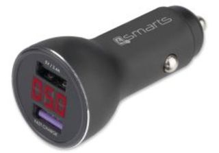 4Smarts Voltroad 7P Caricatore Rapido Per Auto | Nero | Con Display | Carica Ra…