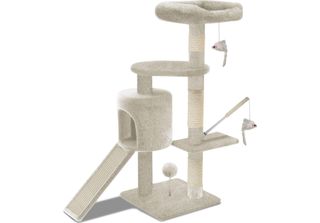 Vounot Tiragraffi In Sisal Naturale Con Cuccia Albero Per Gatti Operabile.