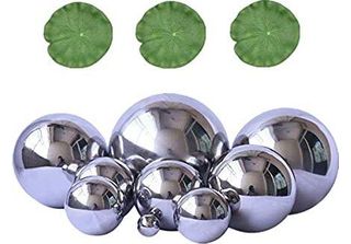Set 9 Palline Galleggianti D'argento 3 Foglie Di Loto Galleggianti Mini Pond Te…
