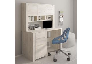 Scrivania Con Piano Contenitore Per Computer 118,7Cm Rovere Bianco