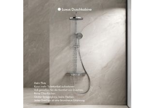 Homelody Duschsystem Chrom Con Piattaforma Di Stoccaggio Grande Da 400MM*110MM.