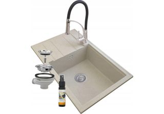 Granitan | Lavello In Granito Louis - Colore Beige - Lavello Con Scolapiatti - …