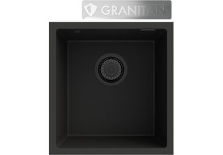 Granitan | Lavello In Granito Mini 45 - Nero - Design Moderno - Vasca Profonda
