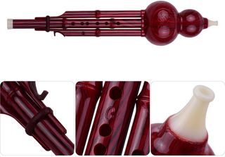 2-Tone C-Key Hulusi Gourd Cucurbit Flute Resin Pipes Chinese Traditional Instru…