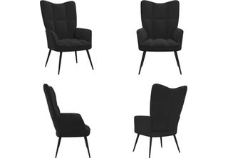 Vidaxl Poltrona Relax In Velluto Nero - Poltrona Relax - Poltrona - Poltrone - …