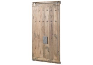 MASSIVMOEBEL24 | Wandgarderobe Mango 100X8X190 Whitewash Lackiert Railway #3008