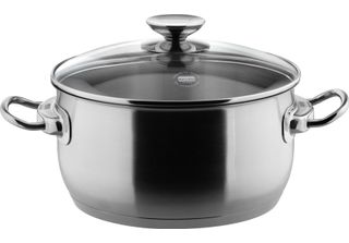 Casseruola Con Coperchio In Vetro Da 16, 20 O 24 Cm, Acciaio Inox, Lucido - Inj…