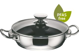 Padella Con Coperchio In Vetro 28 Cm, Acciaio Inox, Lucido - Injoy® Senza