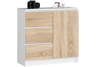 Comò K80 Jerry Con Smart Storage In Bianco E Rovere Sonoma
