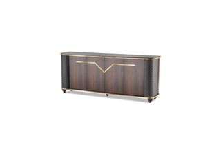 Credenza Marrone Nero Bicolore Ante Moderne Studio Rettangolo