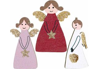 Angelo Di Legno Che Sparge Angeli Decorazione Natalizia Angeli 4,5×3Cm 72 Pezzi…