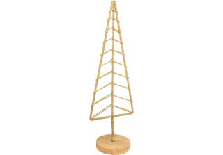 Decorazione Albero Di Natale Legno Metallo Natura 18X12X51Cm Natale