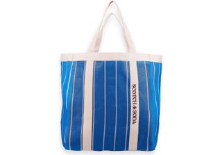 Scotch & Soda Borsa Shopper Striped Beach Bag Aqua Blue Stripe