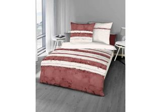 Kaeppel Mako Raso Righe Aquarello Ruby 155X220 Cm + 80X80 Cm