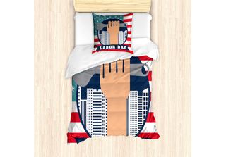 Abakuhaus Set Copripiumino Per Letto Singolo, Hand Holding Wrench, Antiacaro, A…