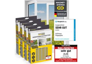 Set Di 4 Zanzariere Magnetiche Easymaxx Insect Protect - Fino A Max. 110X130Cm