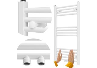 Radiatore Da Bagno Granitan | Raven - 90X50 Cm - Bianco - Design Moderno - Dist…