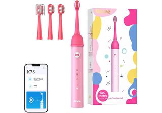 Sonic Toothbrush For Kids With App And Tip Set Bitvae K7S (Pink)