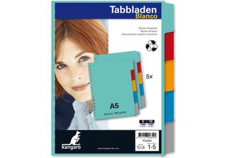 Kangaro - Tab Kangaroo P505M A5 17R Blanco 5 Pezzi Cartone | 1 Set