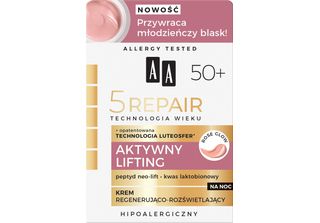 Aa Age Technology 5 Repair 50+ Crema Notte Attiva Lifting Rigenerante E Illumin…