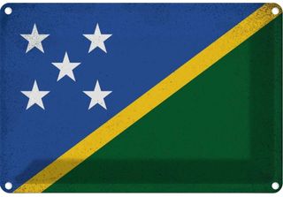 Vianmo Insegna Di Latta 12X18 Cm Salomonen Solomon Islands Vintag