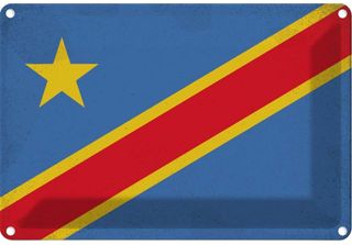 Vianmo Insegna Di Latta 20X30 Cm Bandiera Dr Kongo Flag Congo Vintage