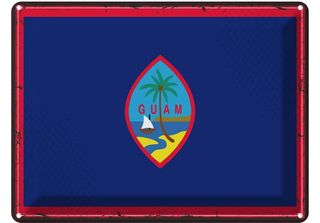 Vianmo Insegna Di Latta 30X40 Cm Bandiera Guams Retro Flag Of Guam