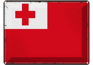 Vianmo Insegna Di Latta 30X40 Cm Bandiera Tongas Retro Flag Of Tonga