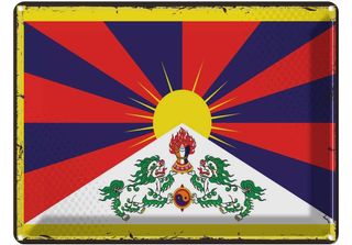 Vianmo Insegna Di Latta 30X40 Cm Bandiera Tibets Retro Flag Of Tibet