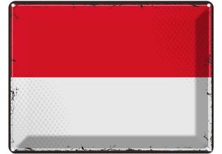 Vianmo Insegna Di Latta 30X40 Cm Bandiera Monacos Retro Flag Of Monaco