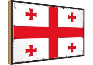 Vianmo Insegna In Legno 12X18 Cm Bandiera Georgiens Flag Of Georgia