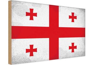 Vianmo Insegna In Legno 20X30 Cm Bandiera Georgien Flag Of Georgia Vintage