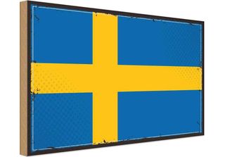 Vianmo Insegna In Legno 12X18 Cm Bandiera Schwedens Flag Of Sweden