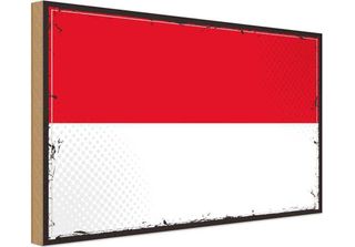 Vianmo Insegna In Legno 20X30 Cm Bandiera Monacos Flag Of Monaco