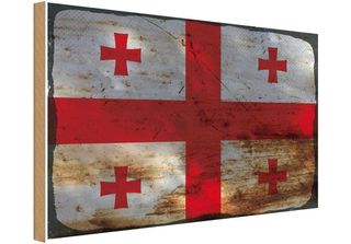 Vianmo Insegna In Legno 30X40 Cm Bandiera Georgien Flag Of Georgia