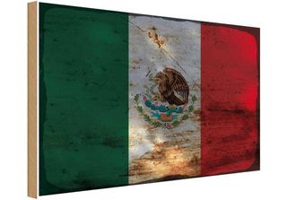 Vianmo Insegna In Legno 30X40 Cm Bandiera Mexiko Flag Of Mexico