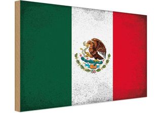Vianmo Insegna In Legno 30X40 Cm Bandiera Mexiko Flag Of Mexico