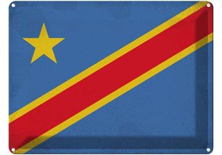 Vianmo Insegna Di Latta 30X40 Cm Bandiera Dr Kongo Flag Congo
