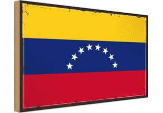 Vianmo Insegna In Legno 30X40 Cm Bandiera Venezuelas Retro Flag Venezuela