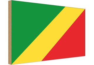Vianmo Insegna In Legno 30X40 Cm Bandiera Kongo Flag Of The Congo