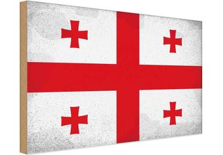 Vianmo Insegna In Legno 30X40 Cm Bandiera Georgien Flag Of Georgia