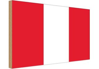 Vianmo Insegna In Legno 30X40 Cm Bandiera Perus Flag Of Peru