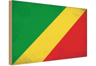 Vianmo Insegna In Legno 30X40 Cm Bandiera Kongo Flag Of The Congo