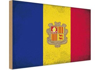 Vianmo Insegna In Legno 30X40 Cm Bandiera Andorra Flag Of Andora
