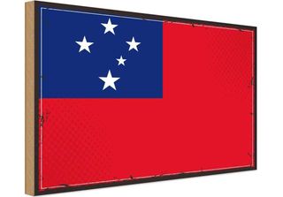 Vianmo Insegna In Legno 30X40 Cm Bandiera Samoas Retro Flag Of Samoa