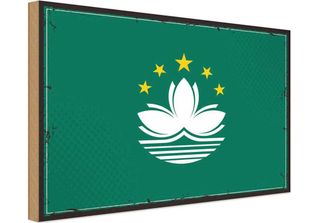 Vianmo Insegna In Legno 30X40 Cm Bandiera Macaus Retro Flag Of Macau