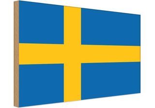 Vianmo Insegna In Legno 30X40 Cm Bandiera Schwedens Flag Of Sweden