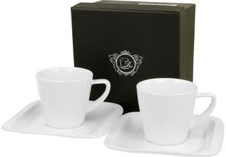 Duo White Collection Set Di 2 Tazze Da Espresso Infinity 80 Ml Con Piattino Nuo…